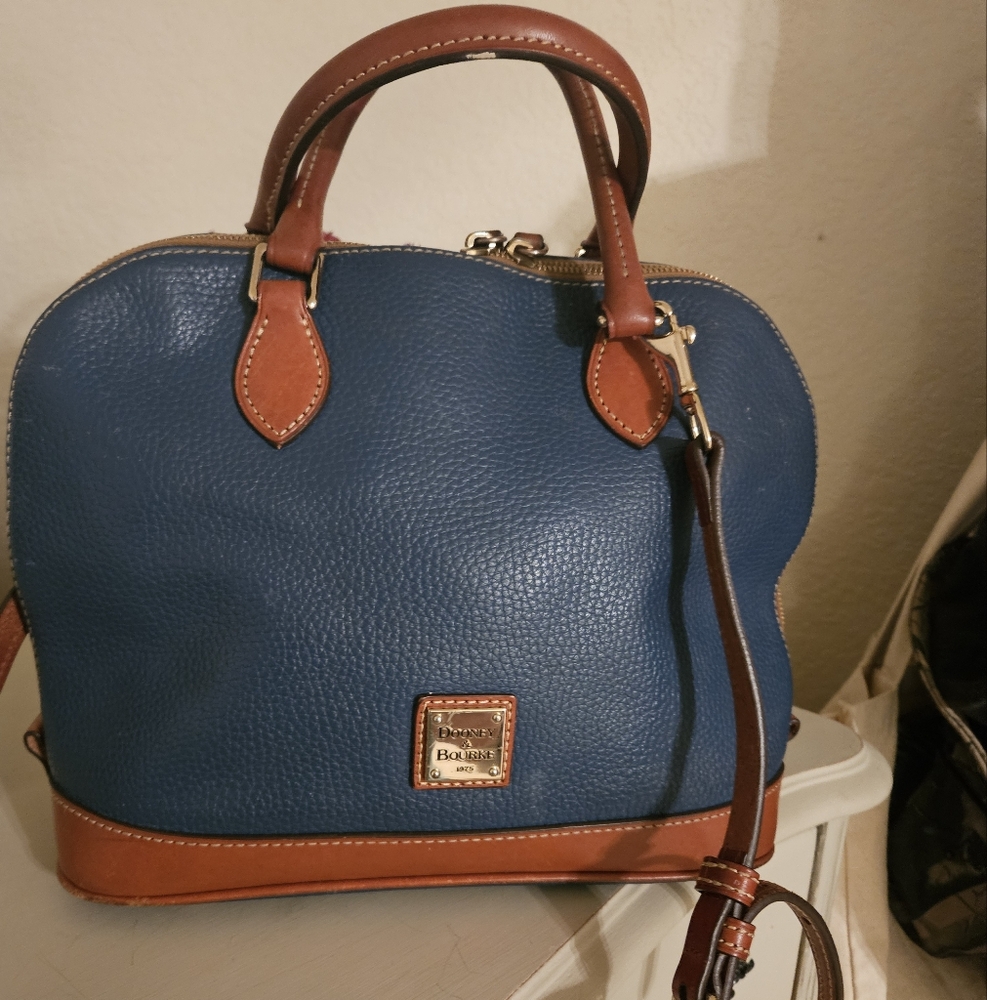 Dooney & Bourke Blue and Tan Satchel
